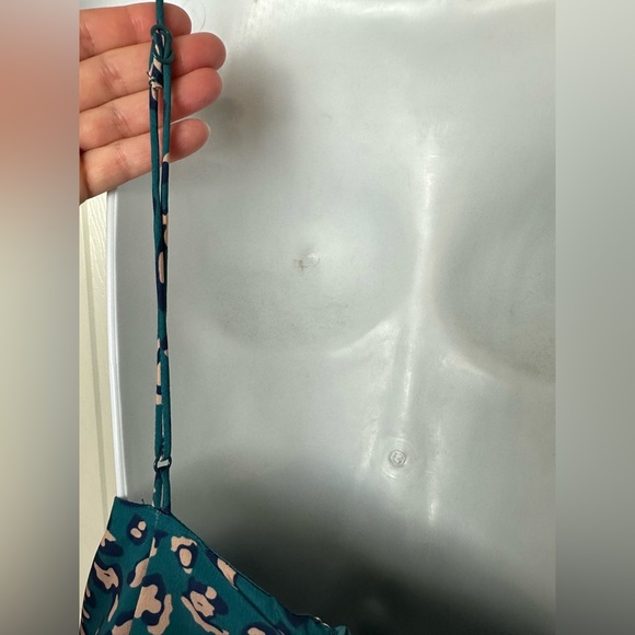 SUPERDOWN Revolve Mia Mini Dress Leopard Animal Print Blue Green Teal Ruched - Picture 11 of 15